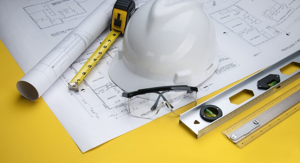 Various tools for a pre-build job site. Contact Tech 24 Construction.